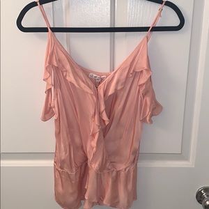“On the Road” light pink silk tank blouse